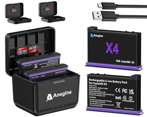 Amazon.co.jp: Anegine Insta360 X4 バッテリー 充電器 セット